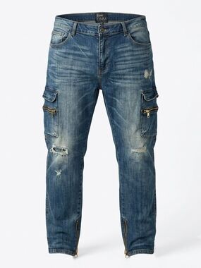 Decibel Men’s Cargo Blue Jeans, Size 42W/34L